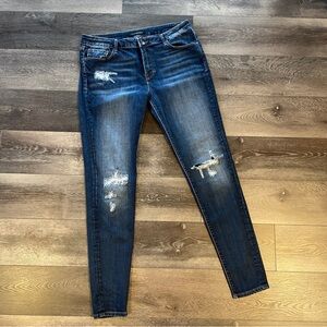 Cult of Individuality Womens 34x31 Jeans Zen Mid Rise Blue Skinny Distressed